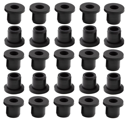 25 pcs 3/8" Drill Hole，3/16" ID Black Silicone Top hat Rubber Grommets for Wiring，Automotive，Firewall，Hole Plug，Desk，Screw，Water and Gas Pipe，Drain，House Siding，Cable Bushing，Glass，Wire Plug