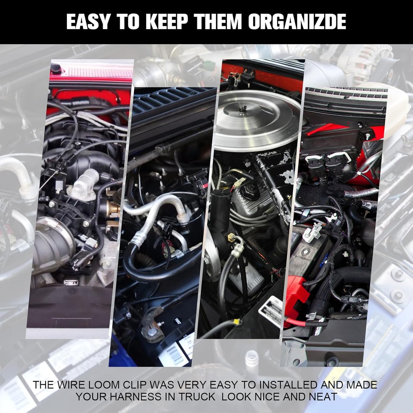 160 Pcs Push Mount Cable Zip Tie, Car Wire Loom Routing Clips 7 Different Sizes Quickly Mount Cable Ties Fixed Wire Harness for Jeep Wrangler Trucks Universal Automotive Clips