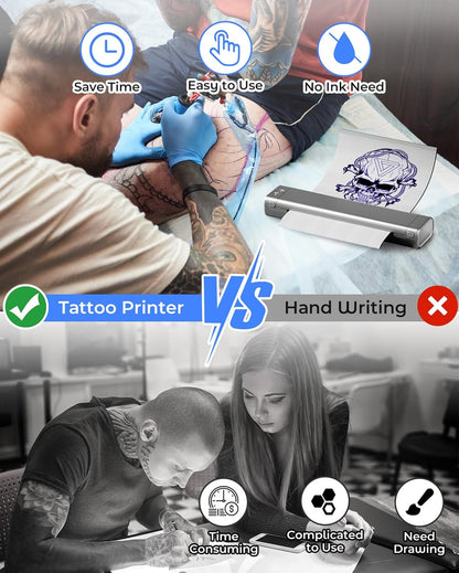 Phomemo M08F Portable Printers Wireless for Travel, Thermal Printer Support 8.5" X 11" US Letter, Bluetooth Inkless Printer Compatible with iOS, Android, Laptop for Travel, Office, Home