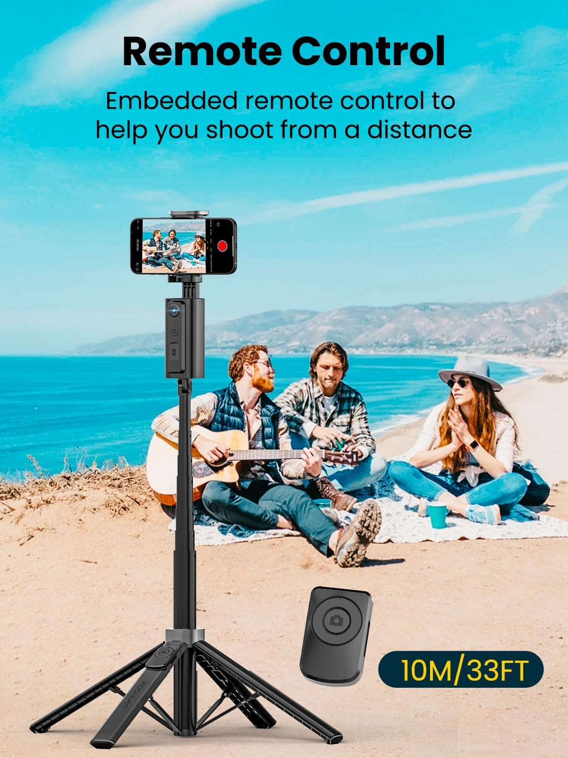 Face Tracking Tripod for iPhone,57'' Expandable Selfie Stick for iPhone,Phone Tripod for Android with Remote, No APP,Gesture Control,Content Creator Essentials for YouTube, Tiktok,Smart M3