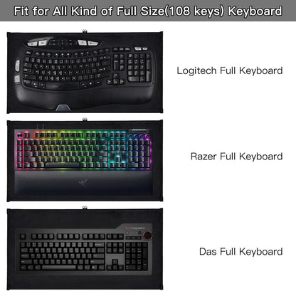 Keyboard Bag Case Sleeve Pouch for Universal Keyboard, Logitech/Razer/Das/Havit/Apple Magic Keyboard Protector, Wireless/Wire Computer/Gaming PC Keyboard Dust Cover-Black