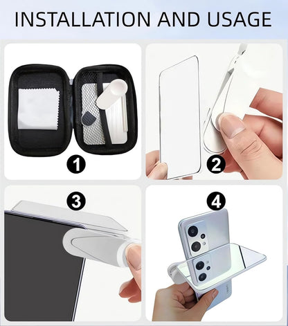 2024 Smartphone Camera Mirror Reflection Clip Kit -【New Version】 Smartphone Selfie Reflector, Adjustable Mobile Phone Reflection Camera Clip, Mirror Reflection Phone Clip for All Phones (1PC-White)