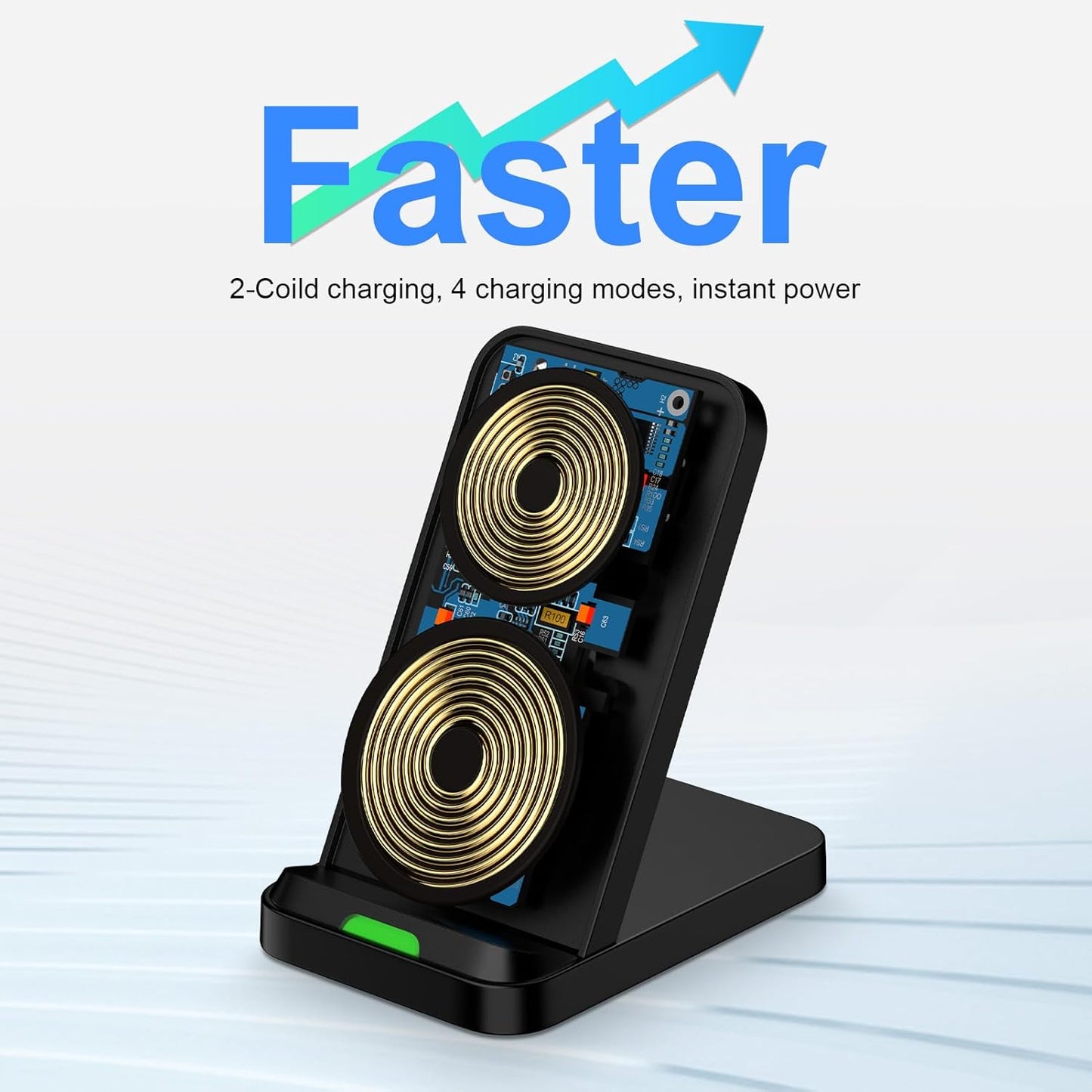 Wireless Charger Fast Charging Stand for Samsung Galaxy S25 FE/S25Ultra/S24 Plus/S23+/S22/S21/S20/S10, Wireless Phone Charger Android Desk Charging Station for Google Pixel 9 Pro XL/8 with 18W Adapter