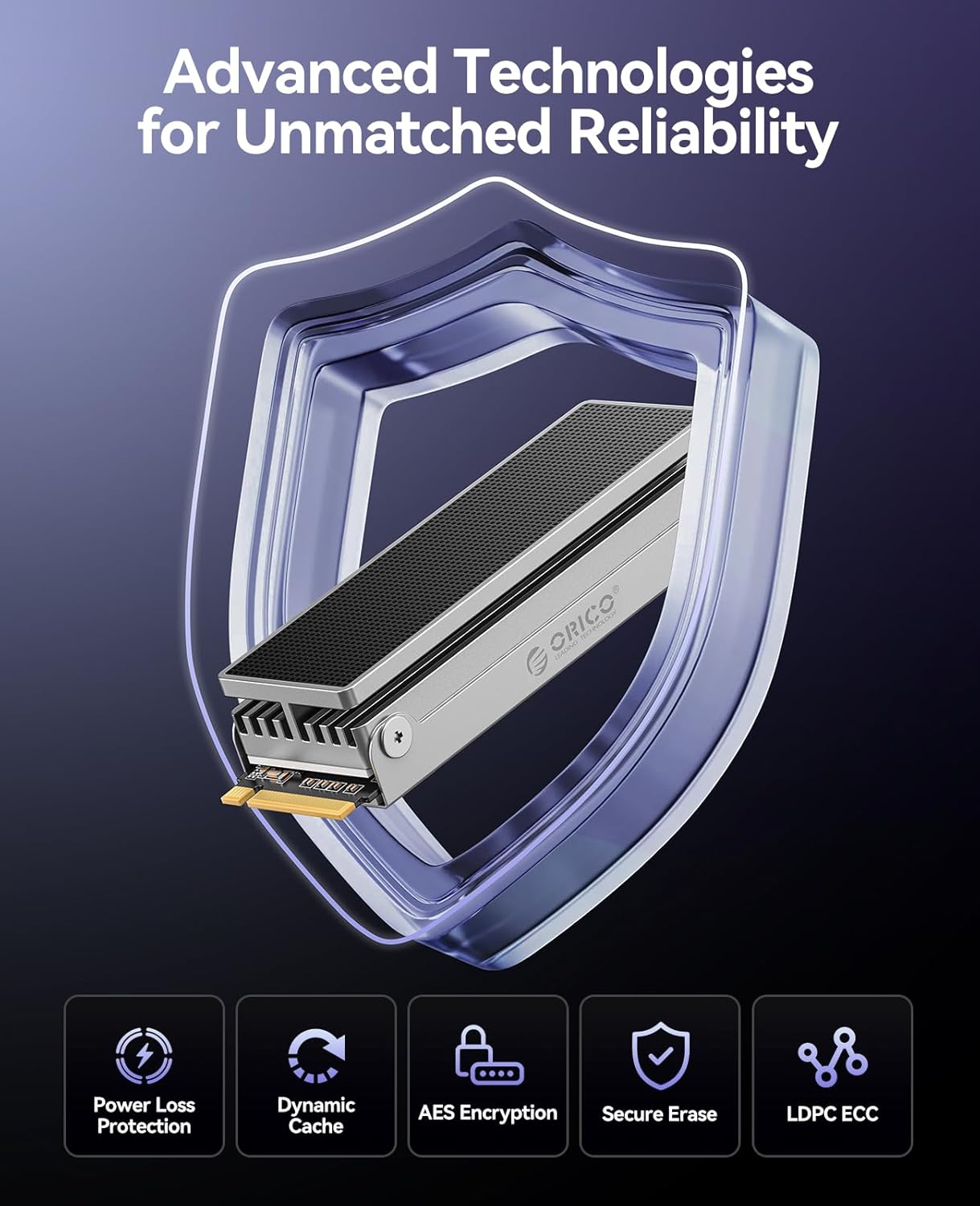 ORICO OSC 4TB M.2 NVMe SSD for Desktop PC, PCIe 4.0 Internal SSD with 7450MB/s Read, TLC NAND, Pre-Installed Pro-Grade Finned Heatsink, Innovative IceArmor Cooling, M.2 2280 Drive