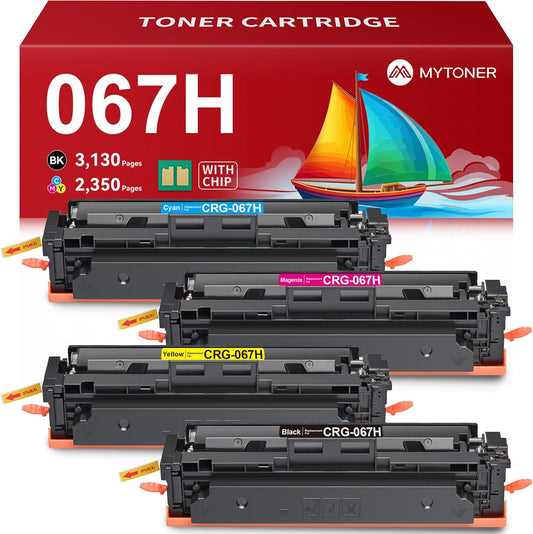 MYTONER 067H 067 Toner Cartridge Set Compatible Replacement for Canon 067H 067 Toner Cartridge High Capacity for imageCLASS MF656Cdw LBP632Cdw MF654Cdw MF653Cdw LBP633Cdw Printer (4 Pack 067H Ink)
