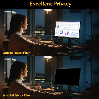 Magnetic 32 inch Computer Privacy Screen Filter for 16:9 Widescreen Monitor Desktop PC, 32in Hanging Removable Anti Glare Blue Light Eye Protection Shield, Anti Spy Screen Protector Panel