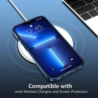 SPIDERCASE for iPhone 13 Pro Max Case, [Crystal Clear Not Yellowing], Slim Thin Phone Case Cell Phone Case & Cover Bundles, Blue/Clear