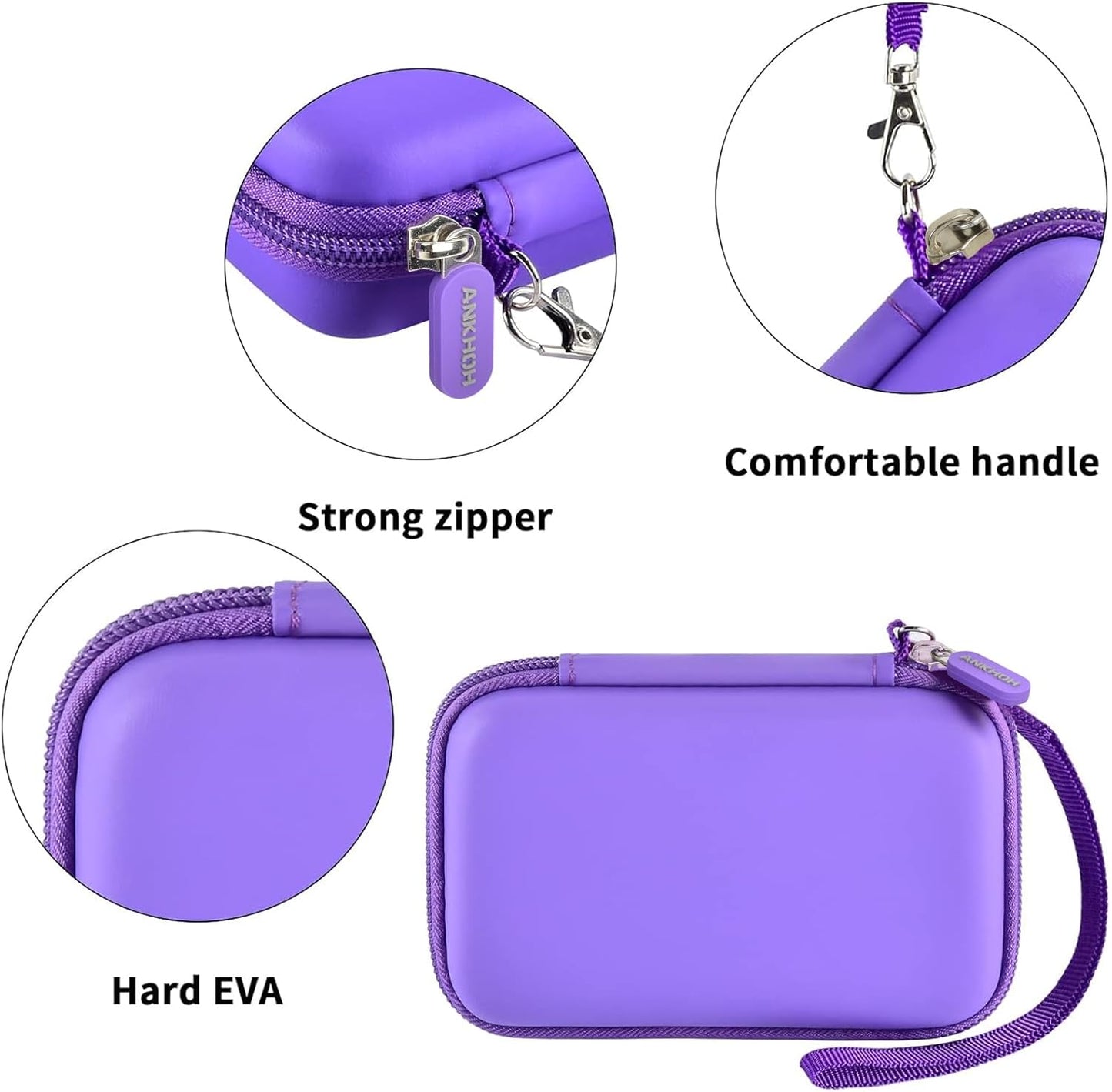 Travel Case for UCOMX for Nano/for Iseyyox/for LISEN/for RTOPS 3 in 1 Wireless Charger, Foldable Magnetic Charging Station Storage Holder Bag for Fast Charge Pad Cable and Adapter, Purple-Box Only