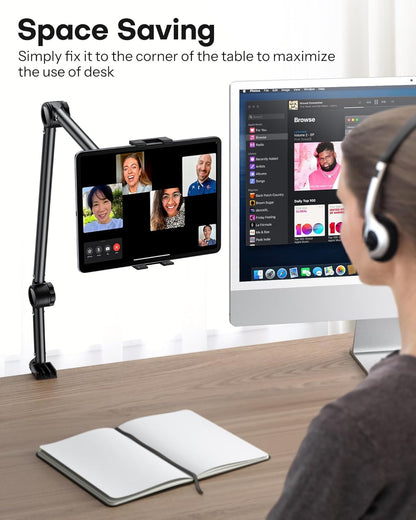 OMOTON Adjustable Tablet Stand for Desk, Tablet Mount for iPad, Phone Holder for Bed with 360° Rotation Fits for 4.7-11" iPad Pro, Air/Mini, Kindle and Phones