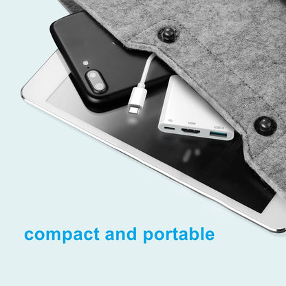 AIRSKY USB-C Digital Av Multiport Adapter, USB C to HDMI Adapter for iPhone 15/16 to TV with Fast Charging Port Two-Way, USB3.1 and 4K HDMI Output Compatible with Iphone15 / 16 Ipad pro Mackbook Pro