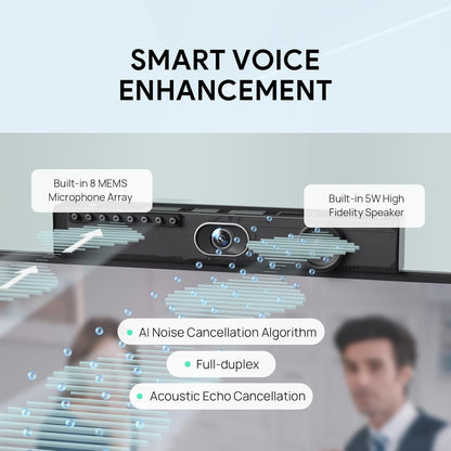 Yealink UVC40 E2 USB Conference Room Camera System 4K Video Conference Camera 120° Wide-Angle Lens 8 Microphone 5W High-Fidelity Speaker Auto Framing Speaker Tracking Compatible with Microsoft, Zoom