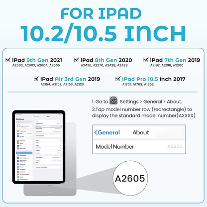 BLUTLOTUS Keyboard Case for iPad 7th/8th/9th Generation 10.2'' 2019/2020/2021, 360° Rotatable Magnetic Keyboard Case with Pencil Holder Groove, 7 Color Backlit Wireless Detachable Keyboard (Sky Blue)