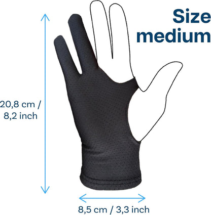 MMOBIEL Drawing Glove with Thumb Wrap for Digital Tablet Model B 2-Finger Palm Rejection Artist Glove – Medium Size – Right and Left Hand Use