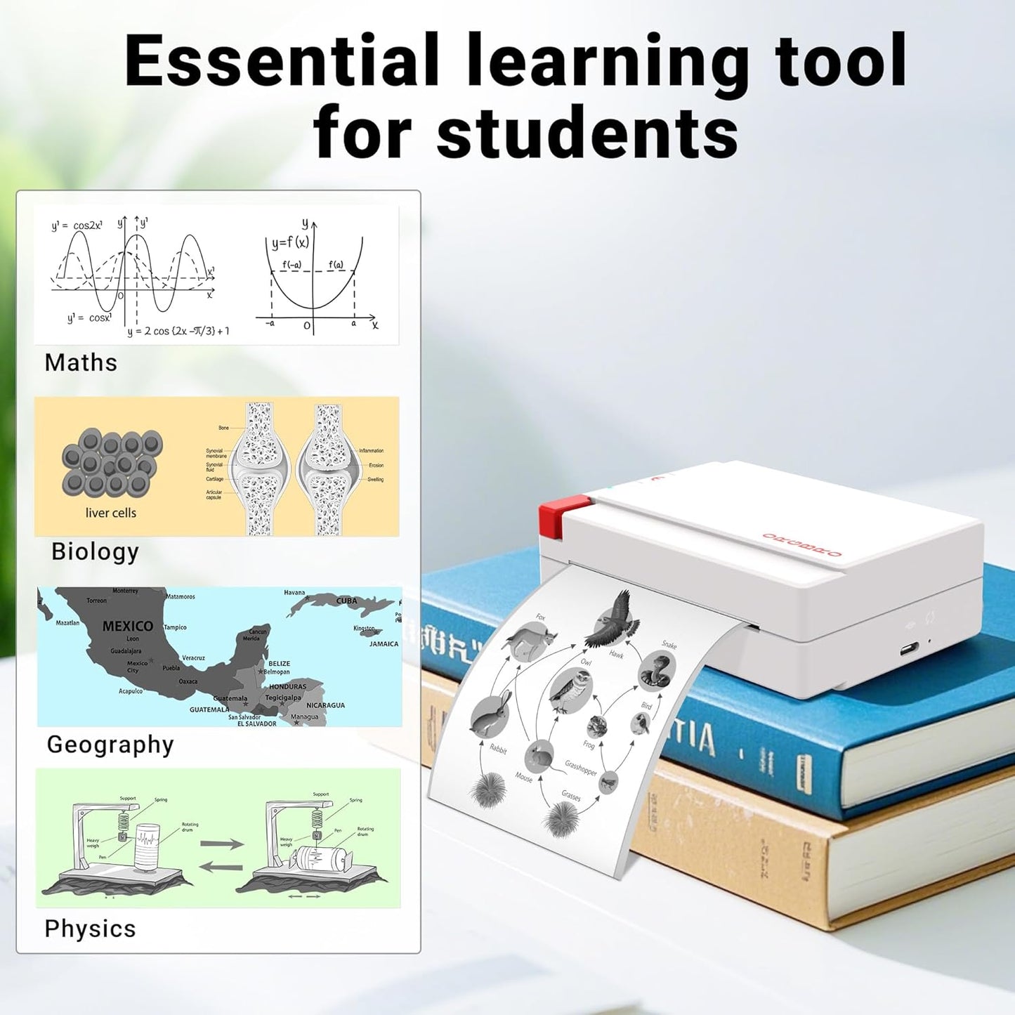 ORGBRO Sticker Printer Machine, X3 Mini Printer Print Pods Portable Thermal Inkless Sticker Maker, 3-Inch 300 DPI Bluetooth Pocket Printers for Smartphones, Notes, Journal, Photos, DIY, Kids Gift