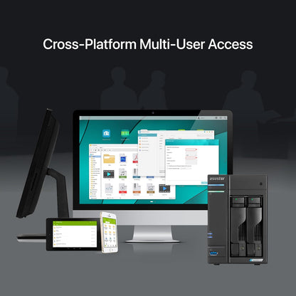 Asustor Lockerstor 2 Gen2 AS6702T - 2 Bay NAS, Quad-Core 2.0 GHz CPU, 4x M.2 NVMe slots (PCIe 3.0), Dual 2.5GbE, 4GB DDR4 RAM, Network Attached Storage (Diskless)