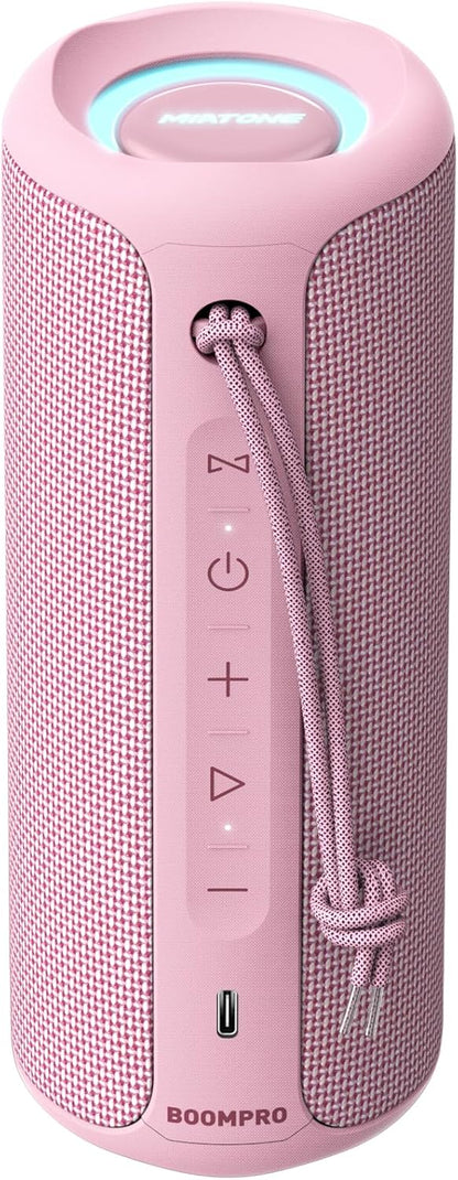 MIATONE Portable Bluetooth Speaker 36W Stereo Sound Bass Boost, 24H Playtime Bluetooth 5.3 TWS Pairing (Pink)