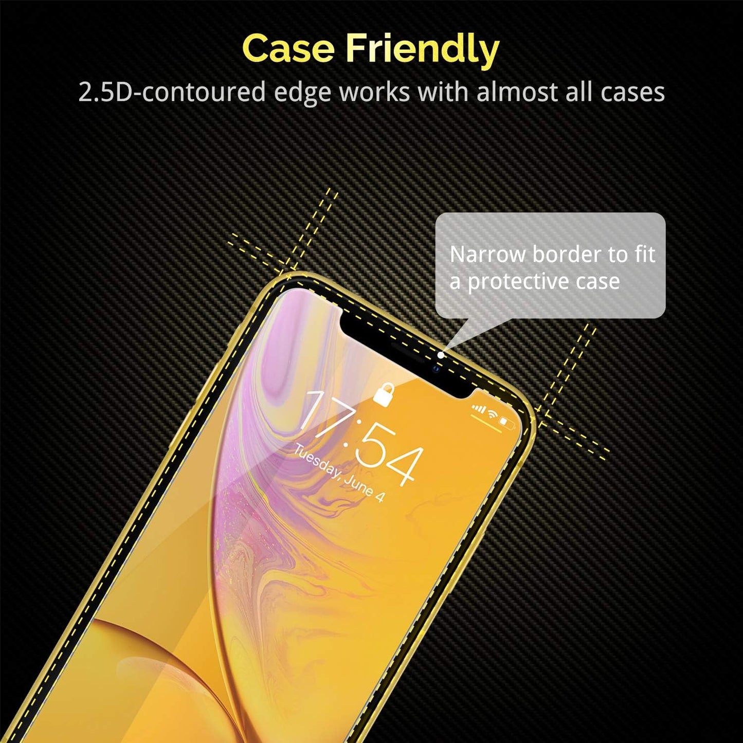 UNBREAKcable Shatterproof Screen Protector for iPhone 11/ iPhone XR [3-Pack] [Easy Installation Frame] 9H Hardness][99.99% HD Clear] [Bubble Free] for Apple 6.1''