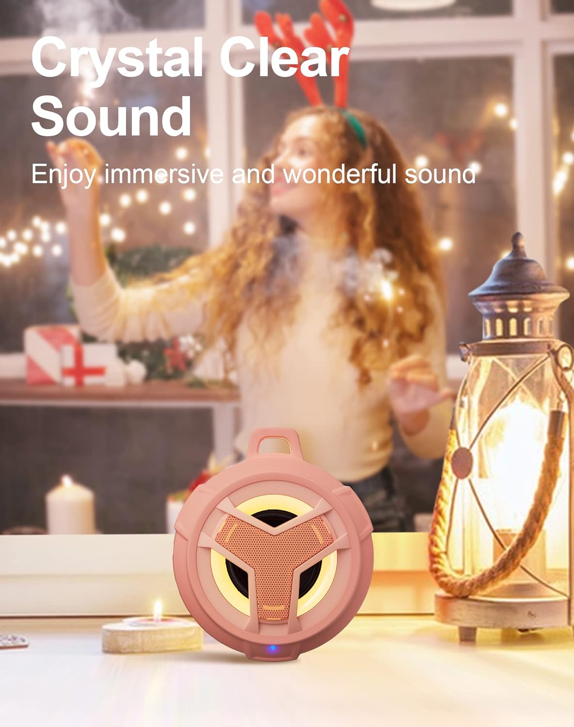 EBODA Bluetooth Shower Speaker, Waterproof Portable Wireless Speakers with Light, IP67 Floating, 2000mAh, Small Portable Speaker for Kayak, Beach, Pool Accessories, Gifts for Unisex