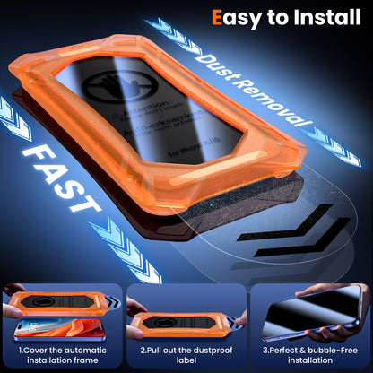 UniqueMe for iPhone 16 / iPhone 15 Privacy Screen Protector - [Military Grade Shatterproof & 9H+ Hardness] Screen Protector 16/15 Tempered Glass Full Coverage Protection, Easy to install, 2 Packs