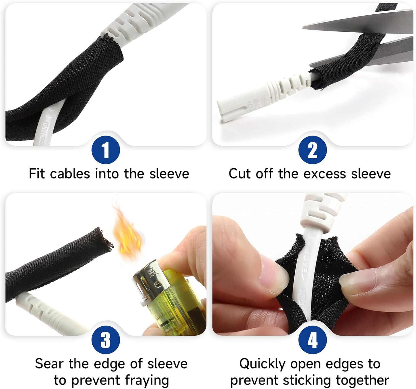 Black Braided Wire Loom Mesh Woven Split Sleeving for Automotive Wires/Audio Video Cable/Multi-Cable Strings (3/8" - 18 Feet)