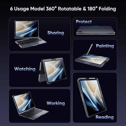 doqo for iPad Air 11 and iPad Pro 11 case with Keyboard,360° Rotatable Keyboard case for iPad Air 11 M3/M2,air 5th,4th 10.9,iPad Pro 11(4th,3rd,2nd,1st Gen) with Multi-Touch Trackpad (Gray)