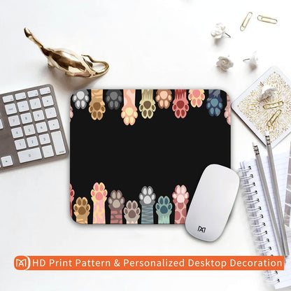 Square Mouse Pad Cute Cat Claw,Personalized Premium-Textured Custom Mouse Mat Design,Washable Mousepad Cloth,Non-Slip Rubber Base Computer Mouse Pads for Wireless Mouse