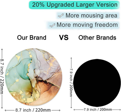 ITNRSIIET Round Mouse Pad with Stitched Edge Premium-Textured Waterproof Non-Slip Rubber Base Desktop Protection Mat Diameter 8.7 inches, Abstract Texture