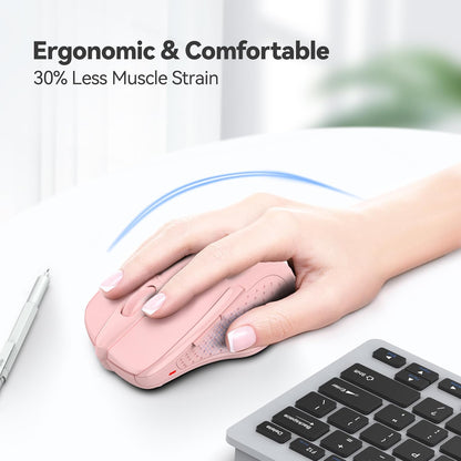 TECKNET Wireless Mouse, 2.4G Ergonomic Optical Mouse, Computer Mouse for Laptop, PC, Computer, Chromebook, Notebook, 6 Buttons, 24 Months Battery Life, 4000 DPI, 6 Adjustment Levels