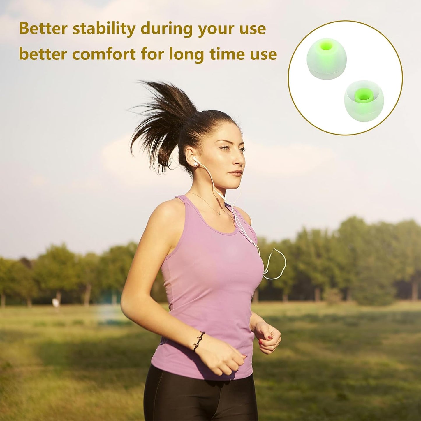 Earbud Replacement Tips Silicone Earbud Tips Earbud Covers Fit for in-Ear Headphones (Inner Hole 3.8mm -5.1mm) Earbud Rubber Tips Eartips 9 Pairs S/M/L