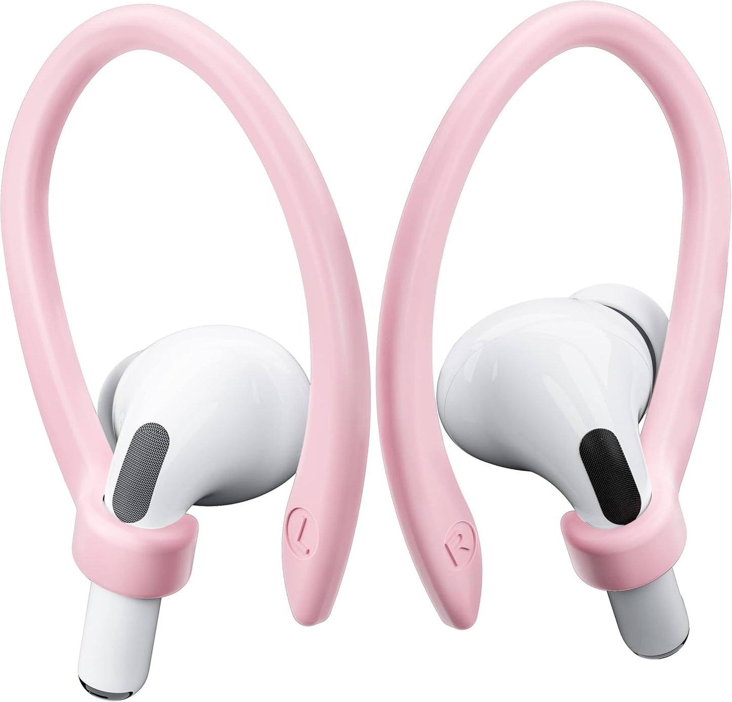 2 Pairs AirPods Ear Hooks for AirPods Pro 2, AirPods Pro, AirPods 4, 3, 2 & 1, Upgraded Anti Slip Sports Clip Hooks for AirPods 1, 2, 3, 4,Pro, Pro 2 – Pink