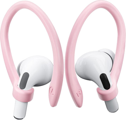 2 Pairs AirPods Ear Hooks for AirPods Pro 2, AirPods Pro, AirPods 4, 3, 2 & 1, Upgraded Anti Slip Sports Clip Hooks for AirPods 1, 2, 3, 4,Pro, Pro 2 – Pink