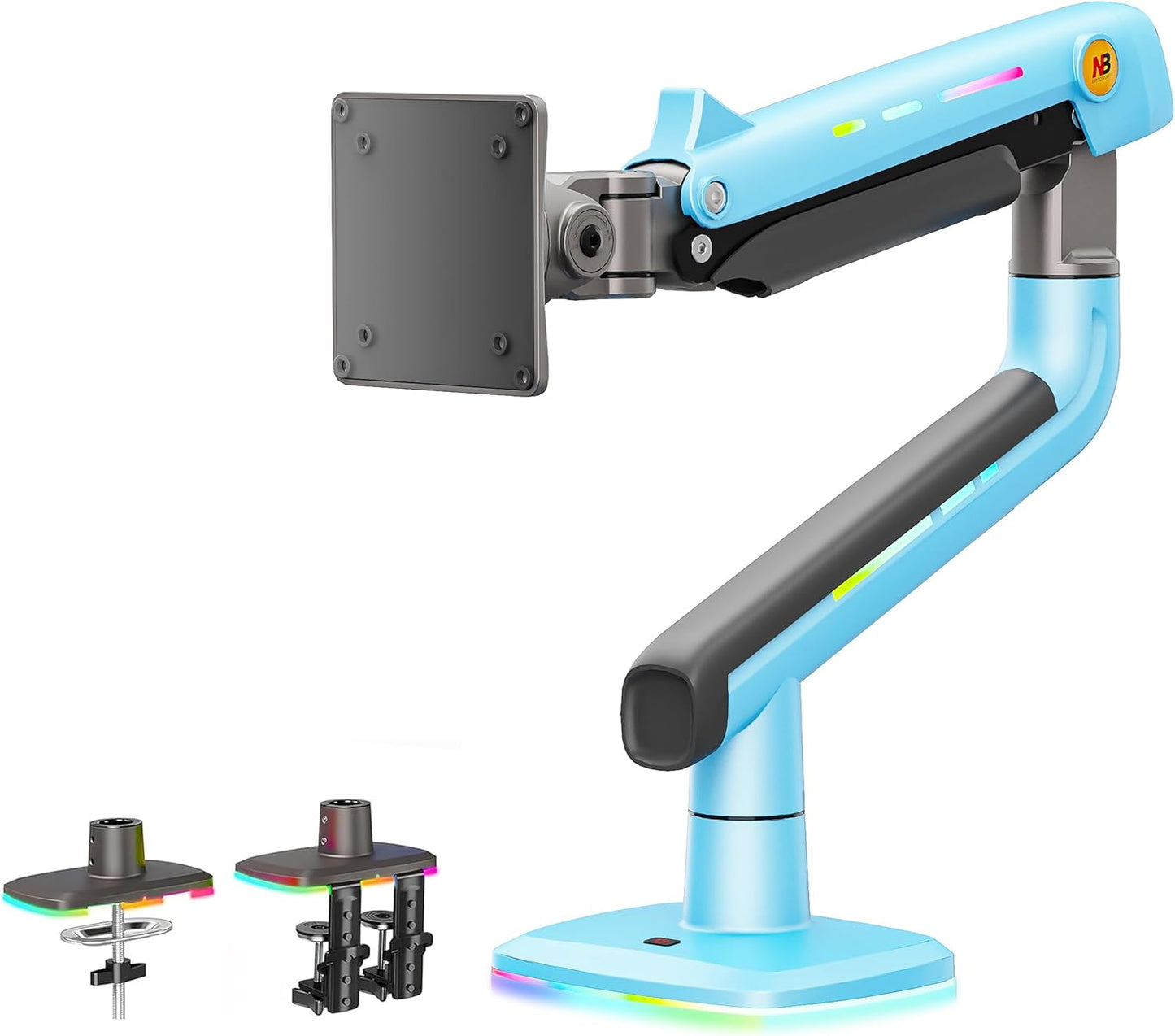 Gaming Monitor Arm for Flat/Ultrawide/Curved Monitors 32 to 60 inch, Heavy Duty Monitor Stand Load up to 20 kg, VESA 75/100 mm Mount (Gulf Blue)