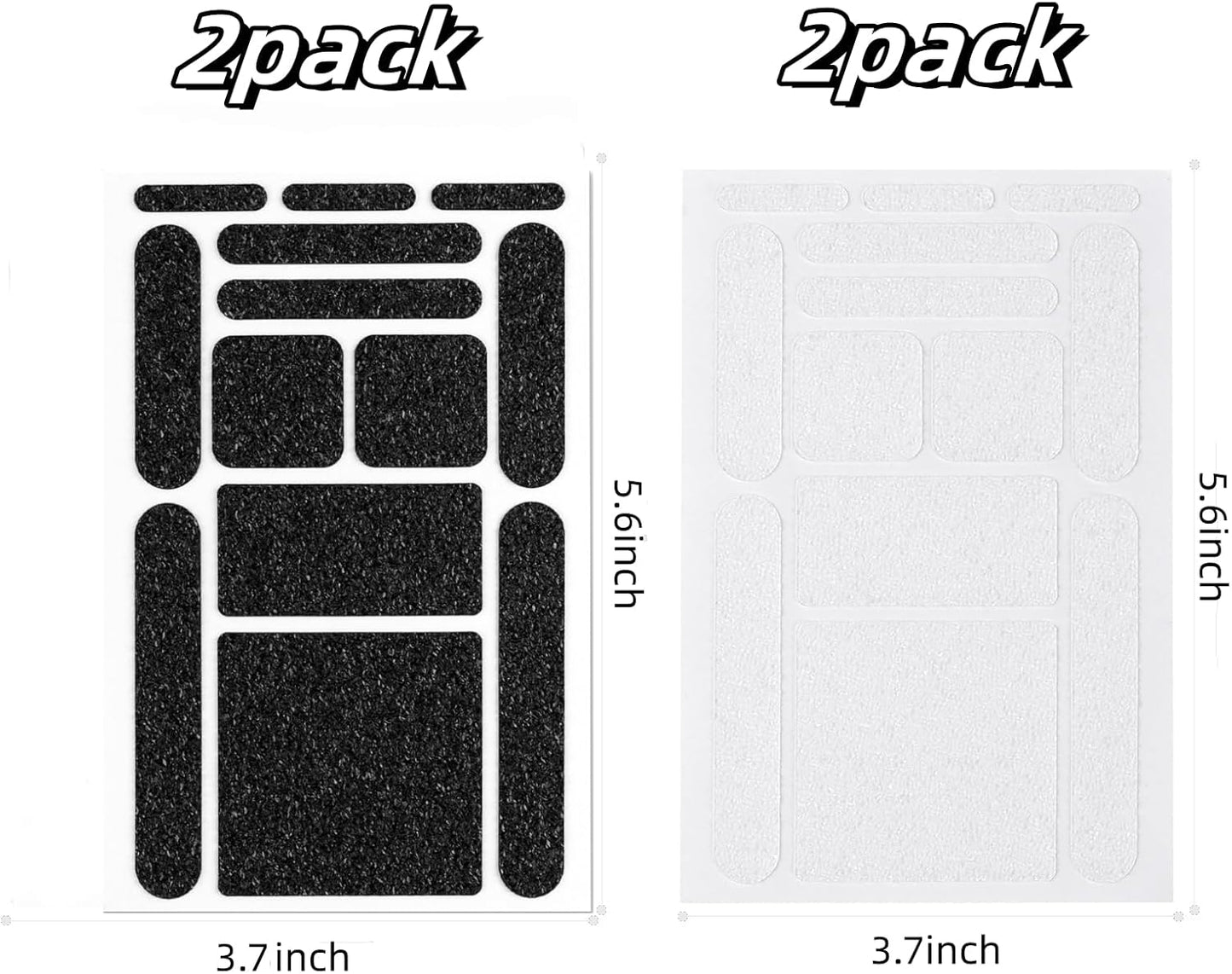 4Pack Phone Grip Tape, Finger Grip Stickers Decal Waterproof Pre-Cut Non Slip Kit Adhesive Traction for Cell Phone Cases, Handles, Tools (2Clear+2Black)