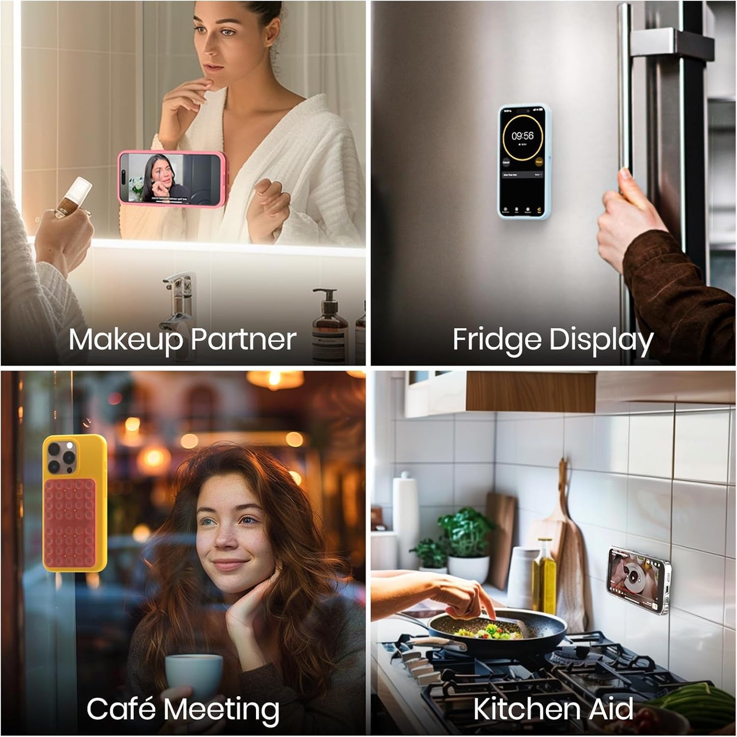 Klearlook Silicone Suction Cup Phone Case Mount Double Sided, Silicon Sticky Phone Grip with Higher Suction for Cell Phone, Hands-Free Phone Accessories Holder for Selfies and Videos, Lavender