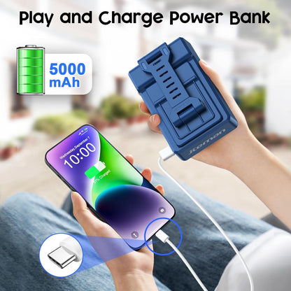 JTEMAN Gifts for Men Women,Cell Phone Stand with Bluetooth Speaker,Cool Tech Gadgets,Unique Birthday Gifts for Men Husband Mom Dad-Blue