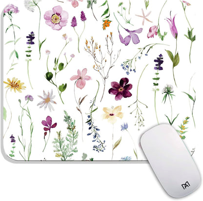 Square Mouse Pad Beautiful Flowers Plants, Personalized Premium-Textured Custom Mouse Mat Design, Washable Mousepad Cloth, Non-Slip Rubber Base Computer Mouse Pads for Wireless Mouse