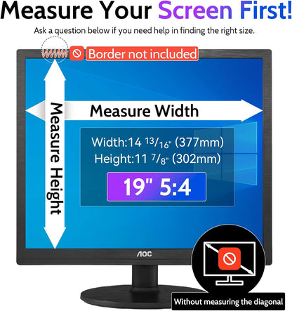 Computer Privacy Screen 19 Inch for 5:4 Standard Monitor, Removable 19inch Anti Blue Light Glare Shield Monitor Privacy Filter (14 13/16" x 11 7/8")