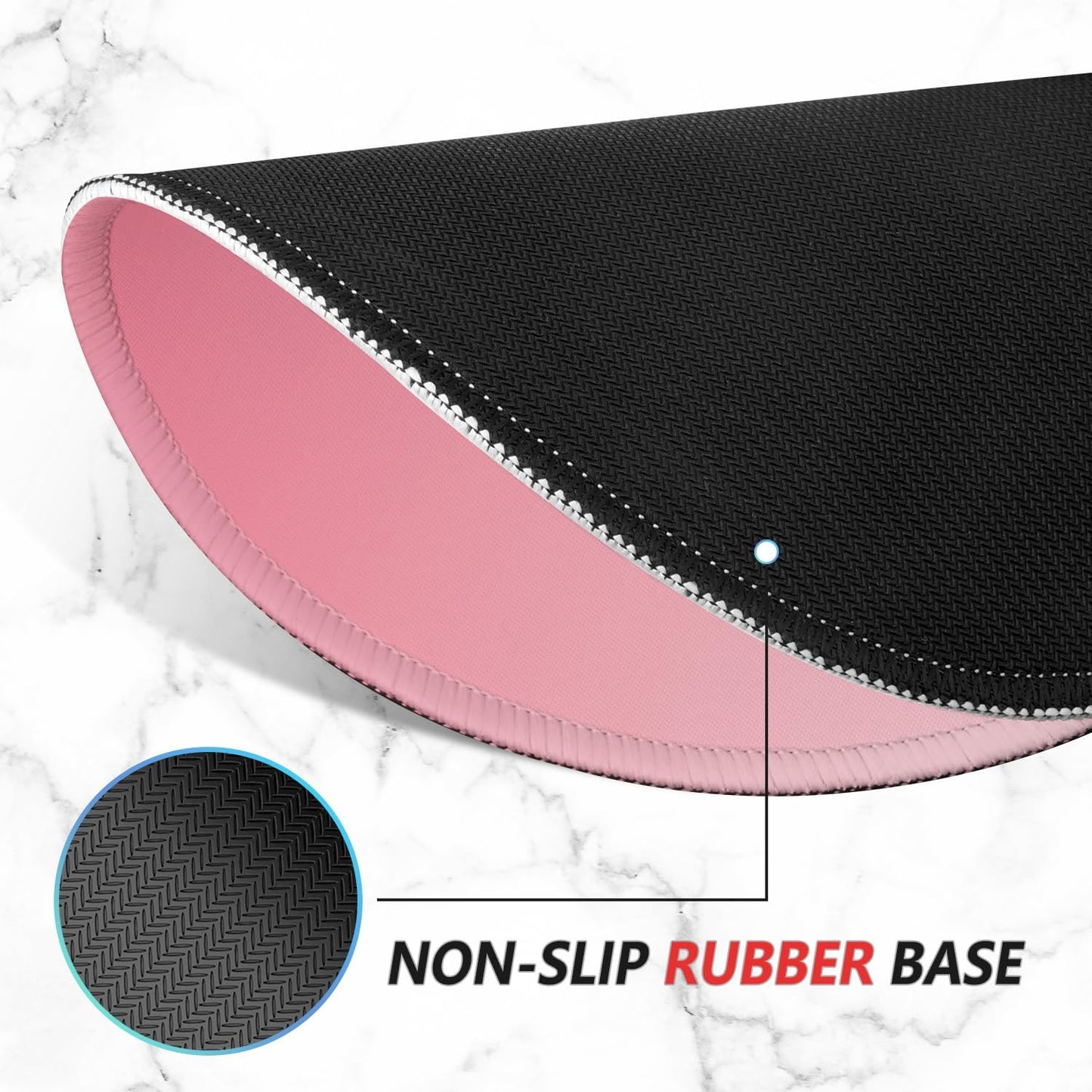 ITNRSIIET Mouse Pad Non-Slip Rubber Base Smooth Surface Stitched Edges Waterproof Durable Compatible with All Mice for Office & Gaming, Desk Accessory, Diameter 8.7 inch, Rose Gradient