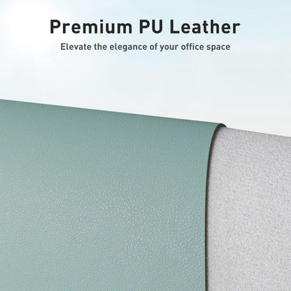 Aothia Leather Desk Pad Protector, Mouse Pad, Office Desk Mat, Non-Slip PU Leather Desk Blotter, Laptop Desk Pad, Waterproof Desk Writing Pad for Office and Home (Light Blue,31.5" x 15.7")