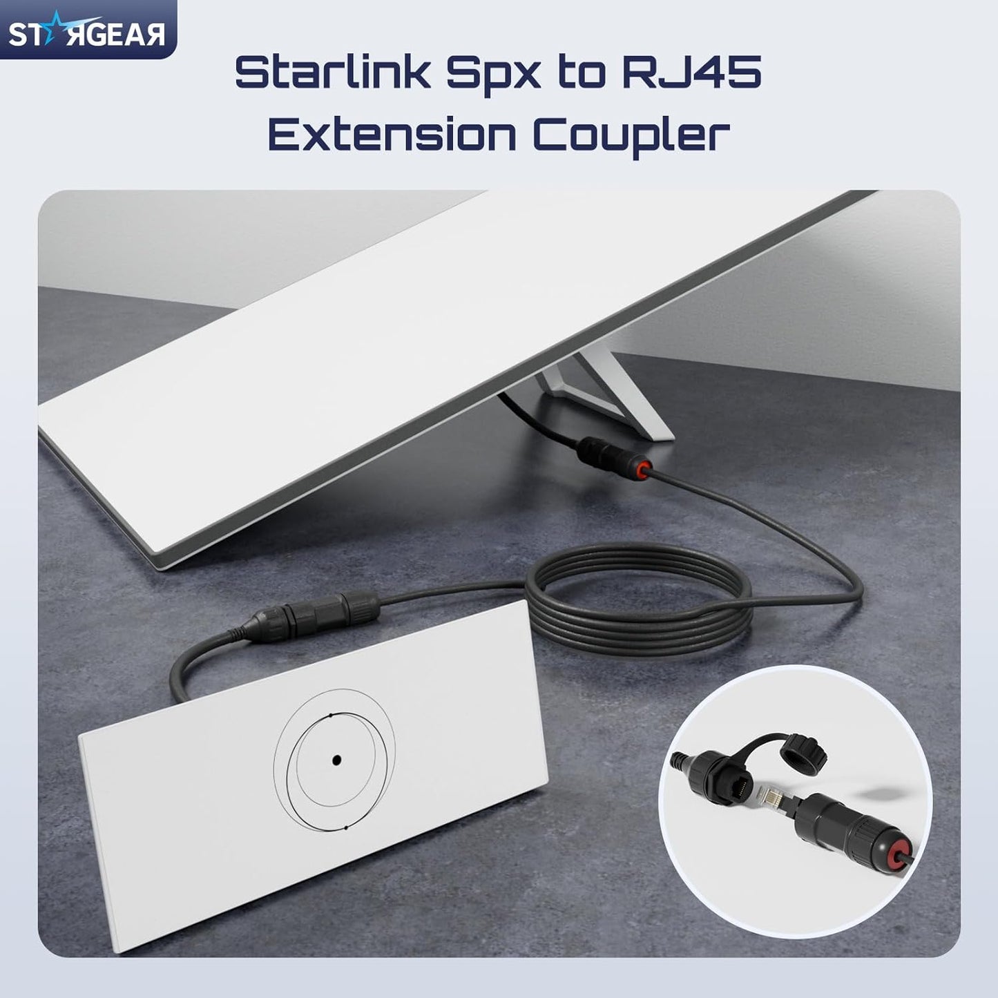 Starlink Ethernet Adapter for Gen 3/Mini, Waterproof Starlink Cable RJ45 Coupler Starlink Mini Ethernet Cable Extension