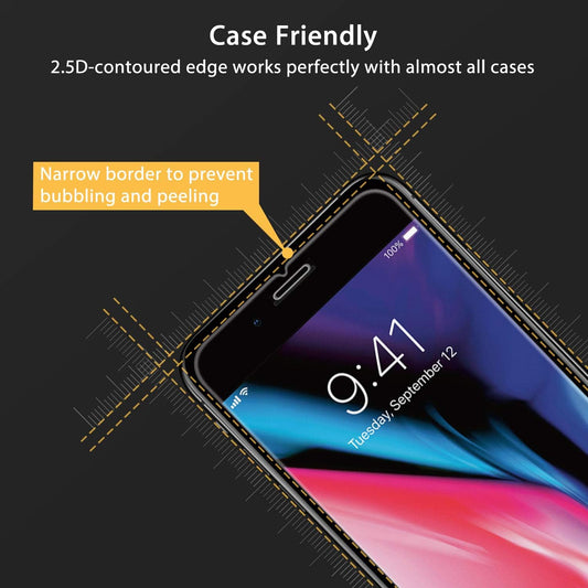 UNBREAKcable Screen Protector for iPhone SE 2022/SE 2020, iPhone 8/7 [2-Pack] - [Easy Installation Frame] [Double Hardness] [Bubble Free] Tempered Glass Screen Protector for iPhone SE/8/7-4.7 Inch