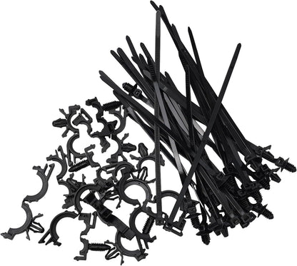 45 Pieces Car Cable Management Kit With Push Mount Cable Ties And Wire Routing Clips, Nylon Cable Tie Buckle Set For Automotive Engine Bay Wire Organization