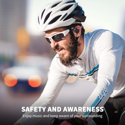 Open Ear Headphones, True Wireless Earbuds 40H Playtime Bone Conduction Headphones with Mic, Bluetooth 5.3 Over Ear Earbuds with Hooks & LED Display Charging Case, IPX6 for Sports (Black)