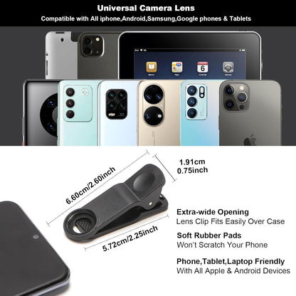 Fisheye Lens 235° Phone Camera Lens, Fish Eye Lens for iPhone 14 13 12 X XR Pixel Samsung Smartphone,Clip on Cell Phone，Funny Photos