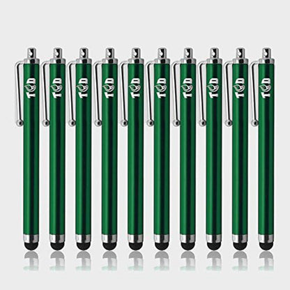 TCD 10-Pack Stylus Pen Set – Universal Capacitive Pen for iPad, iPhone, Tablet, Laptop – Premium Thick Rubber Tip Styluses for All Touchscreen Devices, Green