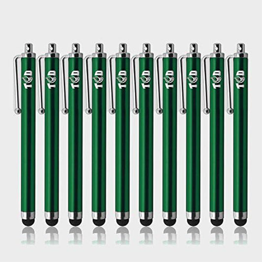 TCD 10-Pack Stylus Pen Set – Universal Capacitive Pen for iPad, iPhone, Tablet, Laptop – Premium Thick Rubber Tip Styluses for All Touchscreen Devices, Green