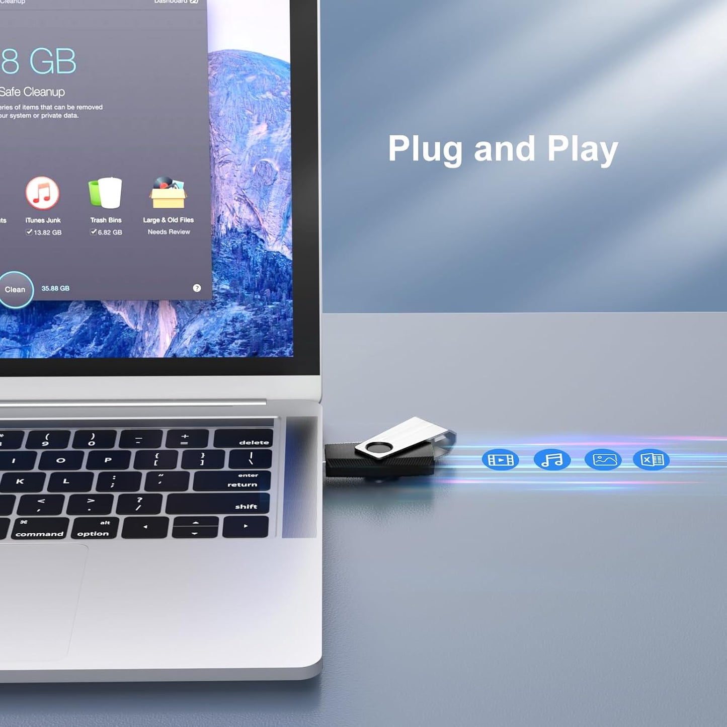 TOPESEL 5 Pack 64GB USB 3.0 Flash Drives, Thumb Drives for PC and Laptops