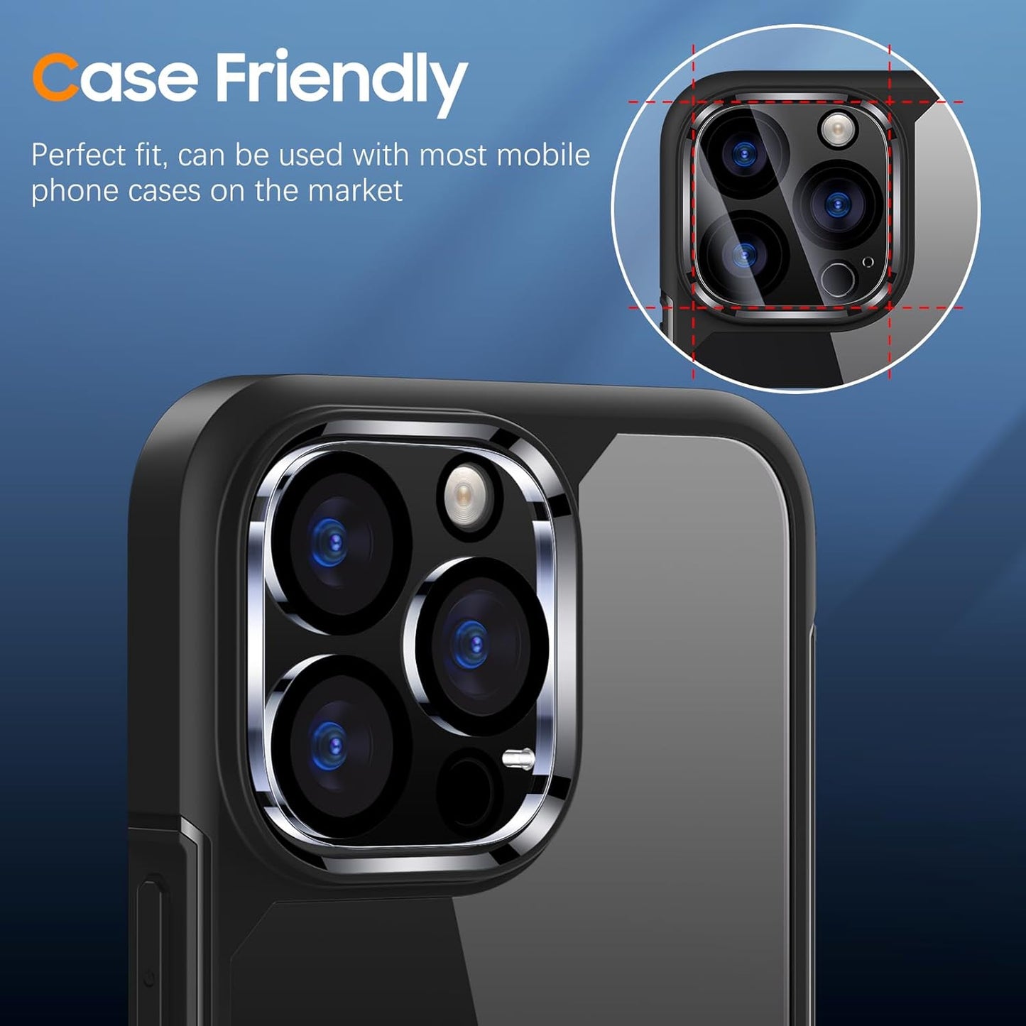 UniqueMe 𝑵𝑬𝑾 𝟮𝟬𝟮𝟮 [ 3 Pack] Compatible with iPhone 12 Pro Max 6.7" Camera Lens Protector Tempered Glass,[Case Friendly][Scratch-Resistant][Does Not Affect Night Shots] -Black Circle