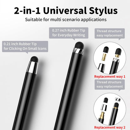 10 PCS Stylus,Stylus Pen for Touchscreen,Stylus 2-in-1 High Sensitivity & Precision Suitable for All Touch Screens of iPhone/ipad/Android Tablets(10 Stylus Pen Silver/Black + 20 Tips)