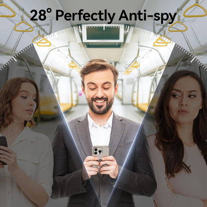 SMARTDEVIL 2+2Pack Privacy Screen Protector for iPhone 15 with Camera Lens Protector,Shatterproof Tempered Glass [True 28°Anti Spy] [9H Hardness] [Automatic Dust-Elimination Install] [Bubble Free]